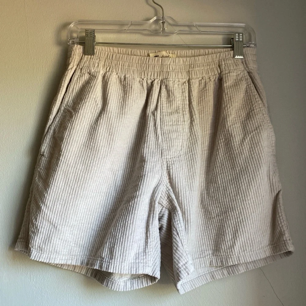 Madewell Corduroy Elastic-Waist Shorts - Cream